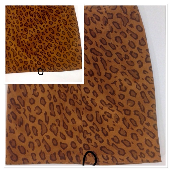 Leopard Animal Print 100% Leather Skirt-Small - Picture 6 of 8